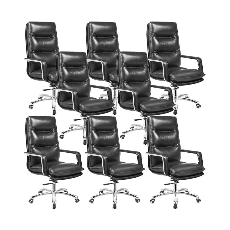 Chaise de bureau moderne Hauteur de siège réglable Amles rembourrés Faux Cuir Deker Chaise avec roues