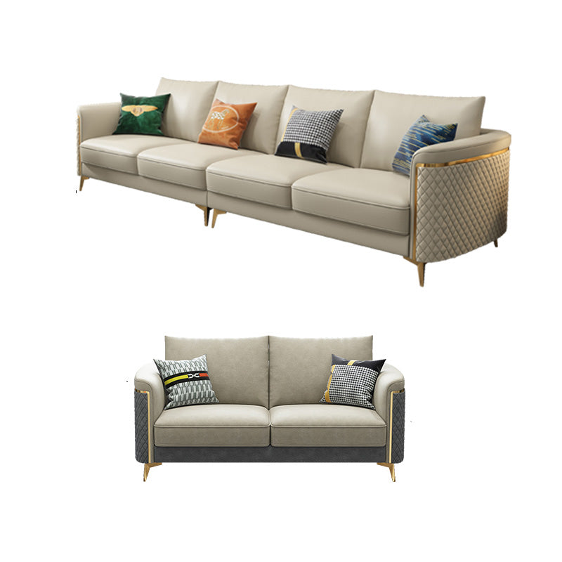 Glam Smoking -Armsofa Flecken echtes Ledersofa mit Kissen