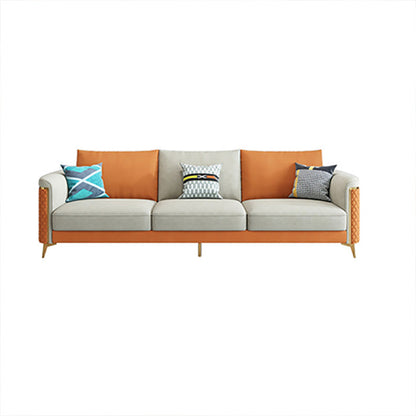 Glam Smoking -Armsofa Flecken echtes Ledersofa mit Kissen