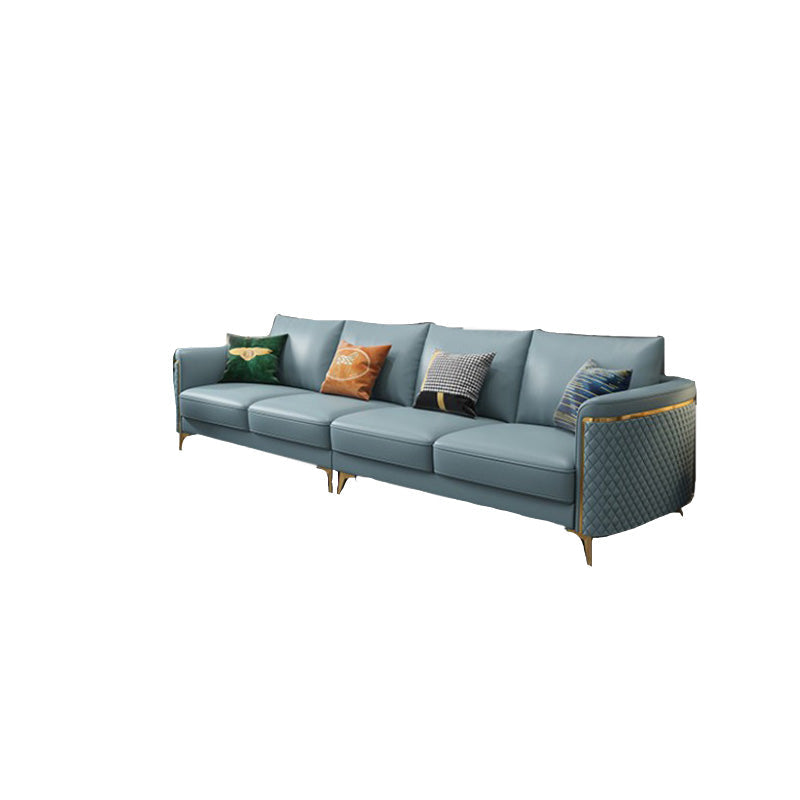 Glam Smoking -Armsofa Flecken echtes Ledersofa mit Kissen