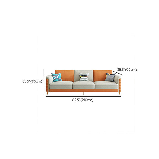 Glam Smoking -Armsofa Flecken echtes Ledersofa mit Kissen