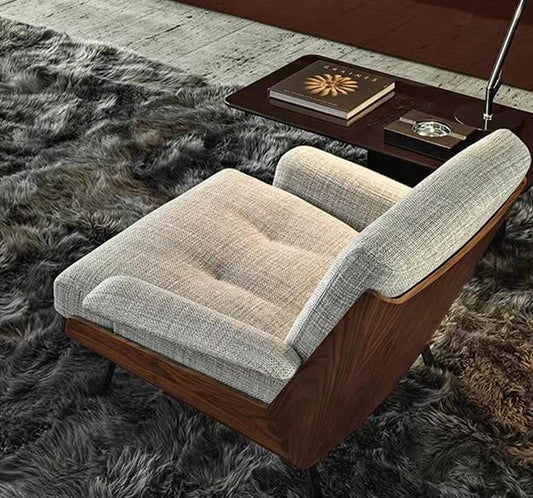 Industrial Lounge Chair Solid Color Cushion Back Basic Four Leg Reclining Accent Chair Clearhalo 'Accent Chairs' 'accent_chairs' 'Chairs & Seating' 'furn' 'furn_accent_chairs' 'Furniture' 'Living Room Furniture' 6655969