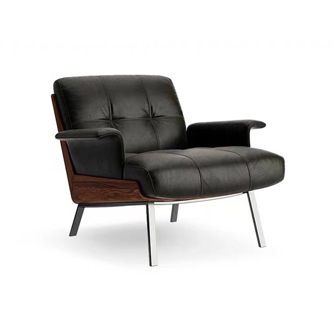 Industrial Lounge Chair Solid Color Cushion Back Basic Four Leg Reclining Accent Chair 1 Piece Flared Arm Clearhalo 'Accent Chairs' 'accent_chairs' 'Chairs & Seating' 'furn' 'furn_accent_chairs' 'Furniture' 'Living Room Furniture' 6655971