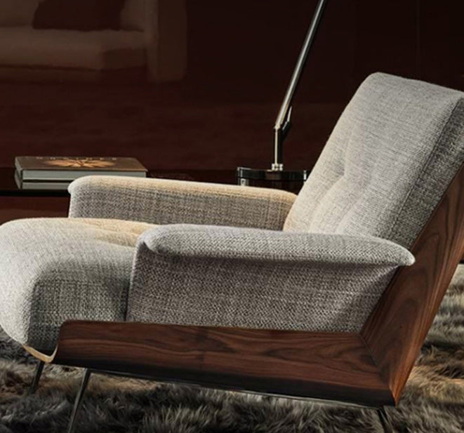 Industrial Lounge Chair Solid Color Cushion Back Basic Four Leg Reclining Accent Chair Clearhalo 'Accent Chairs' 'accent_chairs' 'Chairs & Seating' 'furn' 'furn_accent_chairs' 'Furniture' 'Living Room Furniture' 6655975