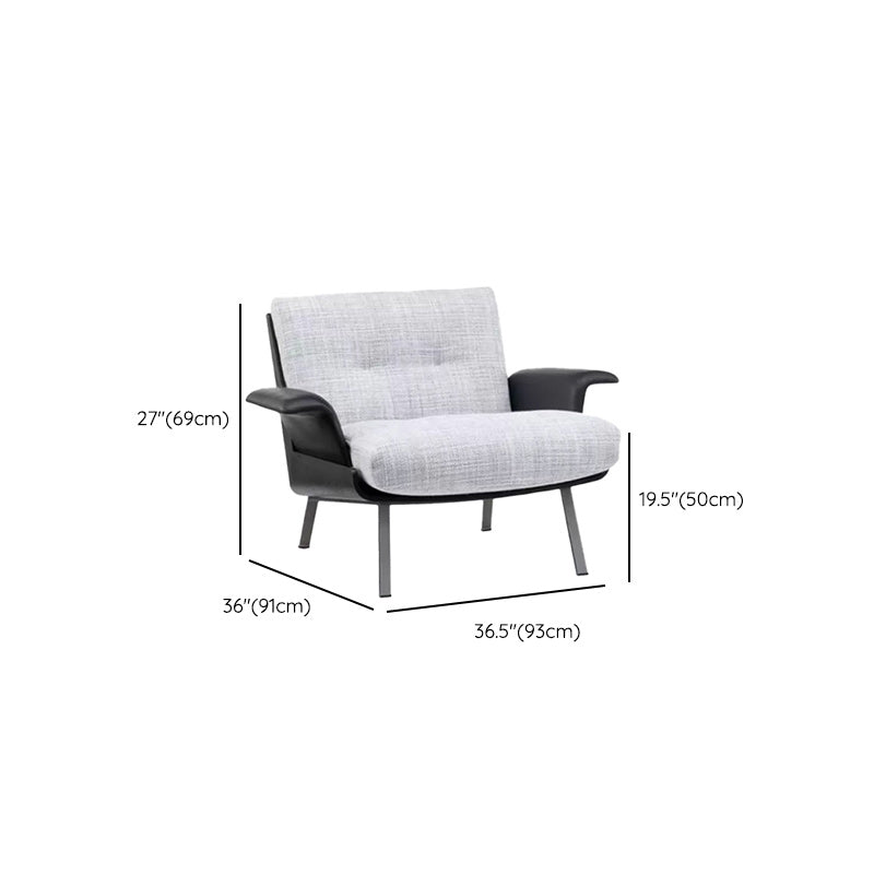 Industrial Lounge Chair Solid Color Cushion Back Basic Four Leg Reclining Accent Chair Clearhalo 'Accent Chairs' 'accent_chairs' 'Chairs & Seating' 'furn' 'furn_accent_chairs' 'Furniture' 'Living Room Furniture' 6655982