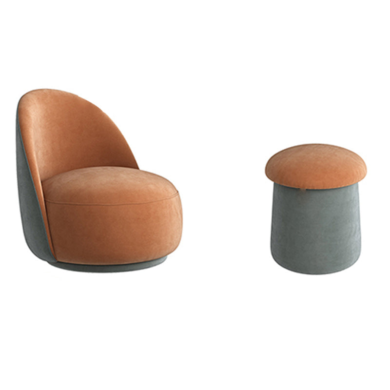 Contemporary Armless Chair Solid Color Upholstered Parsons Chair Accent Chair with Ottoman 1 Piece Clearhalo 'Accent Chairs' 'accent_chairs' 'Chairs & Seating' 'furn' 'furn_accent_chairs' 'Furniture' 'Living Room Furniture' 6655989