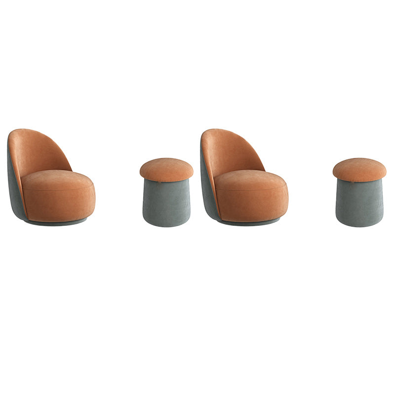 Contemporary Armless Chair Solid Color Upholstered Parsons Chair Accent Chair with Ottoman 2 Piece Set Clearhalo 'Accent Chairs' 'accent_chairs' 'Chairs & Seating' 'furn' 'furn_accent_chairs' 'Furniture' 'Living Room Furniture' 6655992