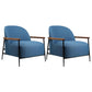 Scandinavian Arm Chair Solid Color Living Room Cushion Back Square Arms Armchair Blue 2 Piece Set Clearhalo 'Accent Chairs' 'accent_chairs' 'Chairs & Seating' 'furn' 'furn_accent_chairs' 'Furniture' 'Living Room Furniture' 6656007