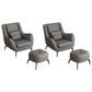 Mid-Century Modern Accent Chair Cushion Back Basic Four Legs Arms Included Armchair Grey 2 Piece Set With Ottoman Clearhalo 'Accent Chairs' 'accent_chairs' 'Chairs & Seating' 'furn' 'furn_accent_chairs' 'Furniture' 'Living Room Furniture' 6656017