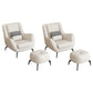 Mid-Century Modern Accent Chair Cushion Back Basic Four Legs Arms Included Armchair Off-White 2 Piece Set With Ottoman Clearhalo 'Accent Chairs' 'accent_chairs' 'Chairs & Seating' 'furn' 'furn_accent_chairs' 'Furniture' 'Living Room Furniture' 6656033
