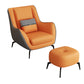 Mid-Century Modern Accent Chair Cushion Back Basic Four Legs Arms Included Armchair Grey Orange 1 Piece With Ottoman Clearhalo 'Accent Chairs' 'accent_chairs' 'Chairs & Seating' 'furn' 'furn_accent_chairs' 'Furniture' 'Living Room Furniture' 6656034