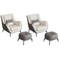 Mid-Century Modern Accent Chair Cushion Back Basic Four Legs Arms Included Armchair Light Gray Beige 2 Piece Set With Ottoman Clearhalo 'Accent Chairs' 'accent_chairs' 'Chairs & Seating' 'furn' 'furn_accent_chairs' 'Furniture' 'Living Room Furniture' 6656044