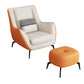 Mid-Century Modern Accent Chair Cushion Back Basic Four Legs Arms Included Armchair Orange Beige 1 Piece With Ottoman Clearhalo 'Accent Chairs' 'accent_chairs' 'Chairs & Seating' 'furn' 'furn_accent_chairs' 'Furniture' 'Living Room Furniture' 6656045