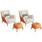 Mid-Century Modern Accent Chair Cushion Back Basic Four Legs Arms Included Armchair Orange Beige 2 Piece Set With Ottoman Clearhalo 'Accent Chairs' 'accent_chairs' 'Chairs & Seating' 'furn' 'furn_accent_chairs' 'Furniture' 'Living Room Furniture' 6656046