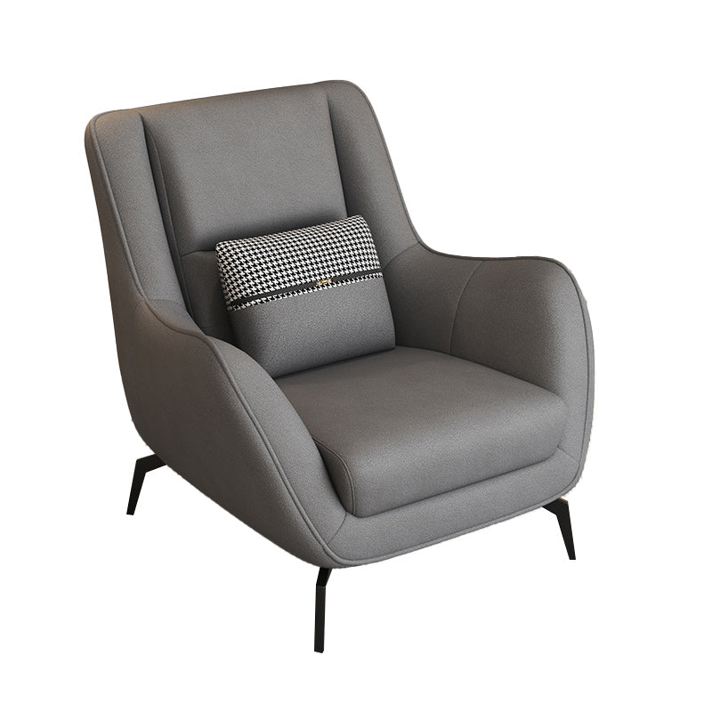 Mid-Century Modern Accent Chair Cushion Back Basic Four Legs Arms Included Armchair Grey 1 Piece Without Ottoman Clearhalo 'Accent Chairs' 'accent_chairs' 'Chairs & Seating' 'furn' 'furn_accent_chairs' 'Furniture' 'Living Room Furniture' 6656047