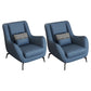 Mid-Century Modern Accent Chair Cushion Back Basic Four Legs Arms Included Armchair Blue 2 Piece Set Without Ottoman Clearhalo 'Accent Chairs' 'accent_chairs' 'Chairs & Seating' 'furn' 'furn_accent_chairs' 'Furniture' 'Living Room Furniture' 6656050