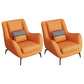 Mid-Century Modern Accent Chair Cushion Back Basic Four Legs Arms Included Armchair Orange 2 Piece Set Without Ottoman Clearhalo 'Accent Chairs' 'accent_chairs' 'Chairs & Seating' 'furn' 'furn_accent_chairs' 'Furniture' 'Living Room Furniture' 6656054