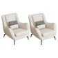 Mid-Century Modern Accent Chair Cushion Back Basic Four Legs Arms Included Armchair Off-White 2 Piece Set Without Ottoman Clearhalo 'Accent Chairs' 'accent_chairs' 'Chairs & Seating' 'furn' 'furn_accent_chairs' 'Furniture' 'Living Room Furniture' 6656056