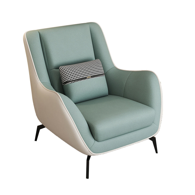 Mid-Century Modern Accent Chair Cushion Back Basic Four Legs Arms Included Armchair Green White 1 Piece Without Ottoman Clearhalo 'Accent Chairs' 'accent_chairs' 'Chairs & Seating' 'furn' 'furn_accent_chairs' 'Furniture' 'Living Room Furniture' 6656059