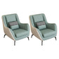 Mid-Century Modern Accent Chair Cushion Back Basic Four Legs Arms Included Armchair Green White 2 Piece Set Without Ottoman Clearhalo 'Accent Chairs' 'accent_chairs' 'Chairs & Seating' 'furn' 'furn_accent_chairs' 'Furniture' 'Living Room Furniture' 6656060
