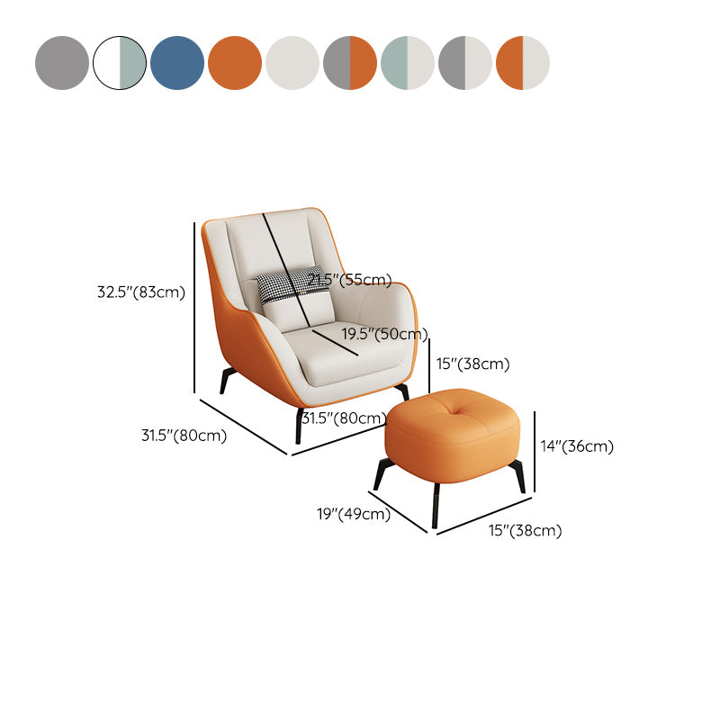 Mid-Century Modern Accent Chair Cushion Back Basic Four Legs Arms Included Armchair Clearhalo 'Accent Chairs' 'accent_chairs' 'Chairs & Seating' 'furn' 'furn_accent_chairs' 'Furniture' 'Living Room Furniture' 6656065
