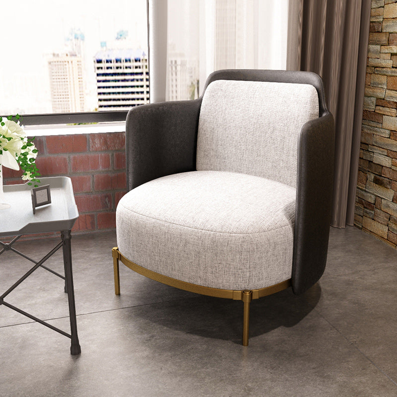 Upholstered Accent Armchair 4 Legs Sewn Pillow Back Accent Chair Clearhalo 'Accent Chairs' 'accent_chairs' 'Chairs & Seating' 'furn' 'furn_accent_chairs' 'Furniture' 'Living Room Furniture' 6656067