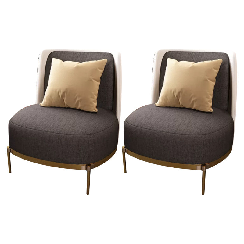 Upholstered Accent Armchair 4 Legs Sewn Pillow Back Accent Chair Dark Gray Linen 2 Piece Set Clearhalo 'Accent Chairs' 'accent_chairs' 'Chairs & Seating' 'furn' 'furn_accent_chairs' 'Furniture' 'Living Room Furniture' 6656070