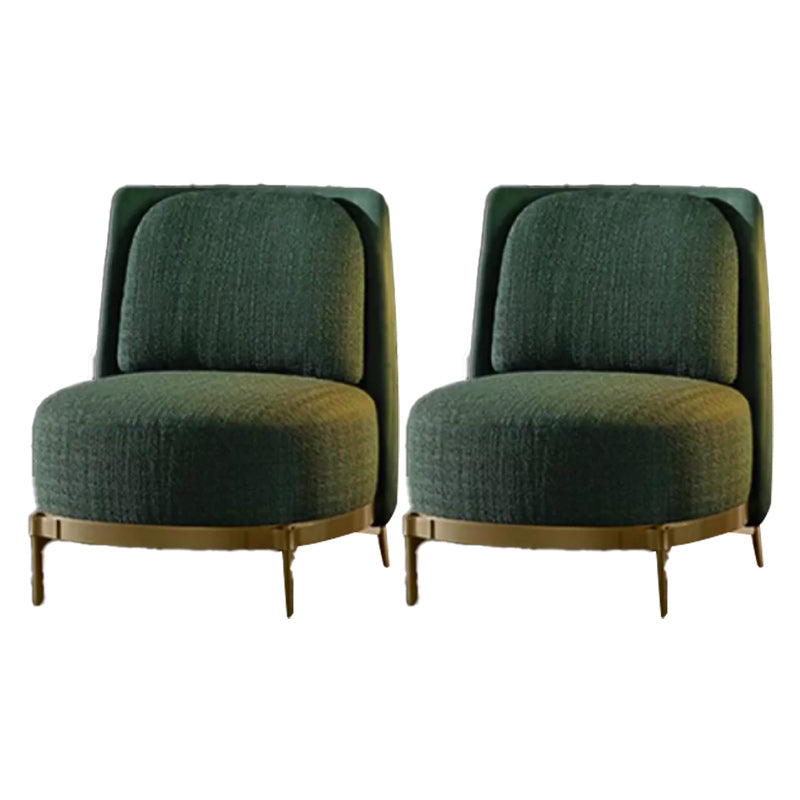 Upholstered Accent Armchair 4 Legs Sewn Pillow Back Accent Chair Green Linen 2 Piece Set Clearhalo 'Accent Chairs' 'accent_chairs' 'Chairs & Seating' 'furn' 'furn_accent_chairs' 'Furniture' 'Living Room Furniture' 6656074