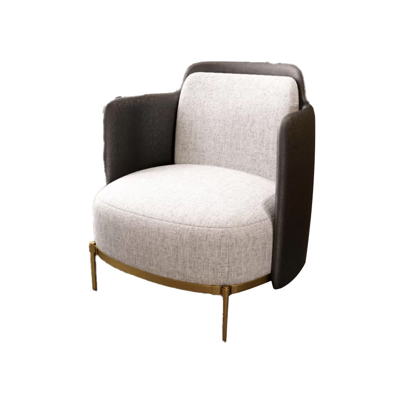 Upholstered Accent Armchair 4 Legs Sewn Pillow Back Accent Chair Gray Black Linen 1 Piece Clearhalo 'Accent Chairs' 'accent_chairs' 'Chairs & Seating' 'furn' 'furn_accent_chairs' 'Furniture' 'Living Room Furniture' 6656076