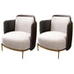 Upholstered Accent Armchair 4 Legs Sewn Pillow Back Accent Chair Gray Black Linen 2 Piece Set Clearhalo 'Accent Chairs' 'accent_chairs' 'Chairs & Seating' 'furn' 'furn_accent_chairs' 'Furniture' 'Living Room Furniture' 6656077
