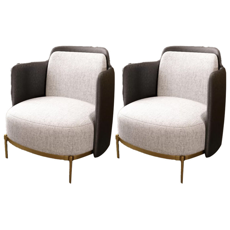 Upholstered Accent Armchair 4 Legs Sewn Pillow Back Accent Chair Gray Black Linen 2 Piece Set Clearhalo 'Accent Chairs' 'accent_chairs' 'Chairs & Seating' 'furn' 'furn_accent_chairs' 'Furniture' 'Living Room Furniture' 6656077