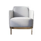 Upholstered Accent Armchair 4 Legs Sewn Pillow Back Accent Chair Gray-White Linen 1 Piece Clearhalo 'Accent Chairs' 'accent_chairs' 'Chairs & Seating' 'furn' 'furn_accent_chairs' 'Furniture' 'Living Room Furniture' 6656080