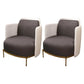 Upholstered Accent Armchair 4 Legs Sewn Pillow Back Accent Chair Dark Gray-White Linen 2 Piece Set Clearhalo 'Accent Chairs' 'accent_chairs' 'Chairs & Seating' 'furn' 'furn_accent_chairs' 'Furniture' 'Living Room Furniture' 6656086