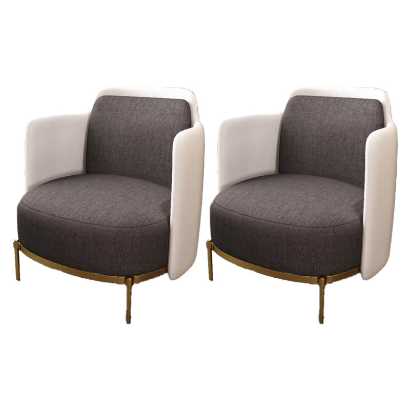 Upholstered Accent Armchair 4 Legs Sewn Pillow Back Accent Chair Dark Gray-White Linen 2 Piece Set Clearhalo 'Accent Chairs' 'accent_chairs' 'Chairs & Seating' 'furn' 'furn_accent_chairs' 'Furniture' 'Living Room Furniture' 6656086