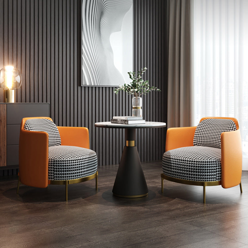 Upholstered Accent Armchair 4 Legs Sewn Pillow Back Accent Chair Clearhalo 'Accent Chairs' 'accent_chairs' 'Chairs & Seating' 'furn' 'furn_accent_chairs' 'Furniture' 'Living Room Furniture' 6656094