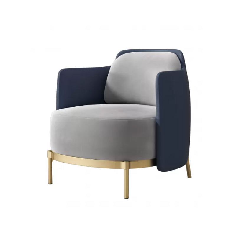 Upholstered Accent Armchair 4 Legs Sewn Pillow Back Accent Chair Blue-Gray Tech Flannel 1 Piece Clearhalo 'Accent Chairs' 'accent_chairs' 'Chairs & Seating' 'furn' 'furn_accent_chairs' 'Furniture' 'Living Room Furniture' 6656098
