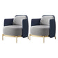 Upholstered Accent Armchair 4 Legs Sewn Pillow Back Accent Chair Blue-Gray Tech Flannel 2 Piece Set Clearhalo 'Accent Chairs' 'accent_chairs' 'Chairs & Seating' 'furn' 'furn_accent_chairs' 'Furniture' 'Living Room Furniture' 6656099