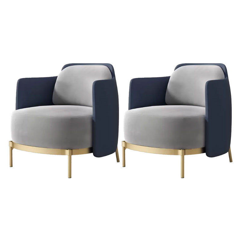 Upholstered Accent Armchair 4 Legs Sewn Pillow Back Accent Chair Blue-Gray Tech Flannel 2 Piece Set Clearhalo 'Accent Chairs' 'accent_chairs' 'Chairs & Seating' 'furn' 'furn_accent_chairs' 'Furniture' 'Living Room Furniture' 6656099