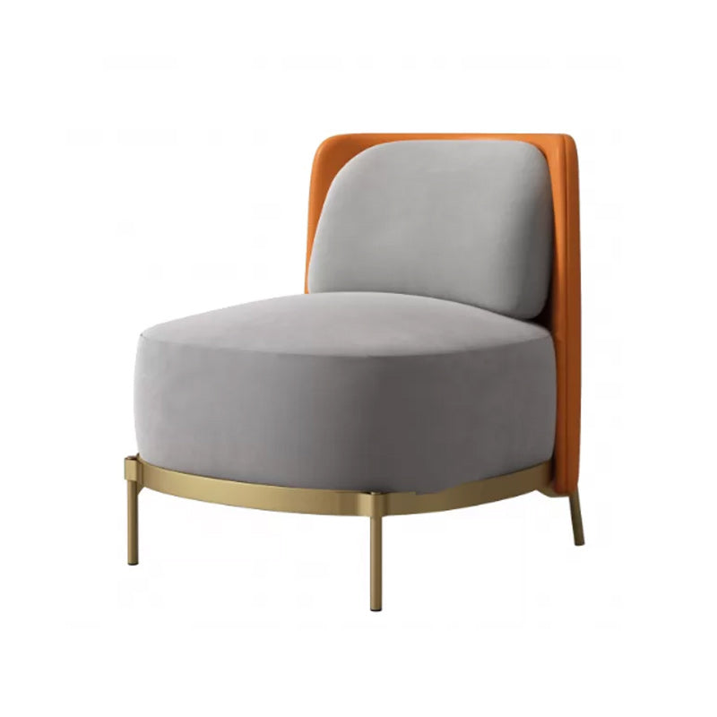 Upholstered Accent Armchair 4 Legs Sewn Pillow Back Accent Chair Grey Orange Tech Flannel 1 Piece Clearhalo 'Accent Chairs' 'accent_chairs' 'Chairs & Seating' 'furn' 'furn_accent_chairs' 'Furniture' 'Living Room Furniture' 6656100