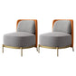 Upholstered Accent Armchair 4 Legs Sewn Pillow Back Accent Chair Grey Orange Tech Flannel 2 Piece Set Clearhalo 'Accent Chairs' 'accent_chairs' 'Chairs & Seating' 'furn' 'furn_accent_chairs' 'Furniture' 'Living Room Furniture' 6656101