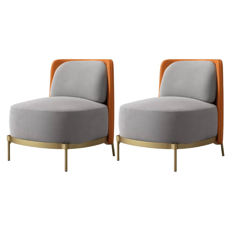 Upholstered Accent Armchair 4 Legs Sewn Pillow Back Accent Chair Grey Orange Tech Flannel 2 Piece Set Clearhalo 'Accent Chairs' 'accent_chairs' 'Chairs & Seating' 'furn' 'furn_accent_chairs' 'Furniture' 'Living Room Furniture' 6656101