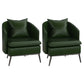 Genuine Leather Accent Armchair Basic Four Legs Pillow Back Chair 23.6"L x 23.6"W x 29.5"H Blackish Green 2 Piece Set Clearhalo 'Accent Chairs' 'accent_chairs' 'Chairs & Seating' 'furn' 'furn_accent_chairs' 'Furniture' 'Living Room Furniture' 6656113