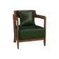 Genuine Leather Accent Armchair Basic Four Legs Pillow Back Chair 24.4"L x 24.4"W x 29.5"H Blackish Green 1 Piece Clearhalo 'Accent Chairs' 'accent_chairs' 'Chairs & Seating' 'furn' 'furn_accent_chairs' 'Furniture' 'Living Room Furniture' 6656122
