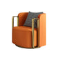Glam Arm Chair Pillow Back Gold Base Arms Included Living Room Armchair Orange 1 Piece Clearhalo 'Accent Chairs' 'accent_chairs' 'Chairs & Seating' 'furn' 'furn_accent_chairs' 'Furniture' 'Living Room Furniture' 6656133