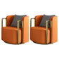 Glam Arm Chair Pillow Back Gold Base Arms Included Living Room Armchair Orange 2 Piece Set Clearhalo 'Accent Chairs' 'accent_chairs' 'Chairs & Seating' 'furn' 'furn_accent_chairs' 'Furniture' 'Living Room Furniture' 6656134