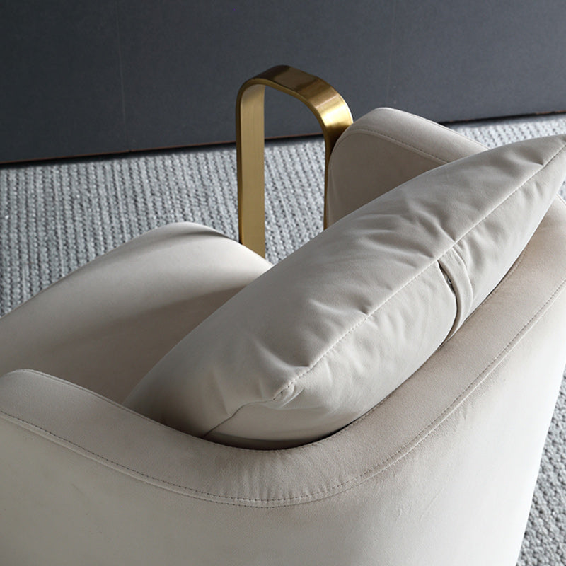 Glam Arm Chair Pillow Back Gold Base Arms Included Living Room Armchair Clearhalo 'Accent Chairs' 'accent_chairs' 'Chairs & Seating' 'furn' 'furn_accent_chairs' 'Furniture' 'Living Room Furniture' 6656146