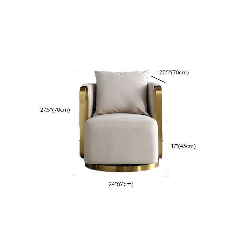 Glam Arm Chair Pillow Back Gold Base Arms Included Living Room Armchair Clearhalo 'Accent Chairs' 'accent_chairs' 'Chairs & Seating' 'furn' 'furn_accent_chairs' 'Furniture' 'Living Room Furniture' 6656150