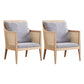 Upholstered Fabric Accent Armchair Solid Wood 24.01" Wide Armchair Natural Cotton Blend 2 Piece Set Clearhalo 'Accent Chairs' 'accent_chairs' 'Chairs & Seating' 'furn' 'furn_accent_chairs' 'Furniture' 'Living Room Furniture' 6656161
