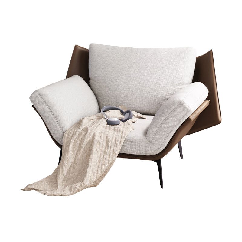 Mid-Century Modern Accent Armchair Flared Arms Fabric Armchair Cotton 1 Piece Clearhalo 'Accent Chairs' 'accent_chairs' 'Chairs & Seating' 'furn' 'furn_accent_chairs' 'Furniture' 'Living Room Furniture' 6656170