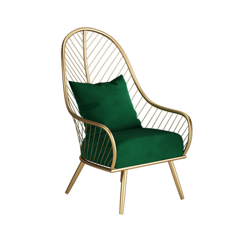 Glam Accent Chair Living Room Reclining Basic Four Legs Pillow Back Parsons Chair Clearhalo 'Accent Chairs' 'accent_chairs' 'Chairs & Seating' 'furn' 'furn_accent_chairs' 'Furniture' 'Living Room Furniture' 6656192